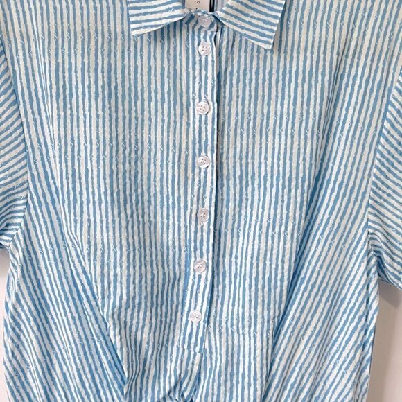 Smash + Tess, Women's Fresh Romper Jumpsuit In Smash Stripe -Blue/White. Size: S - Picture 10 of 15